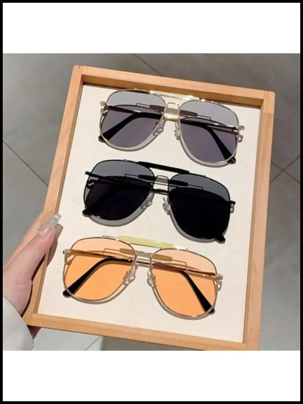 Oversized Pilot Sunglasses for Women Men Vintage 70s UV400 Protection Polygon